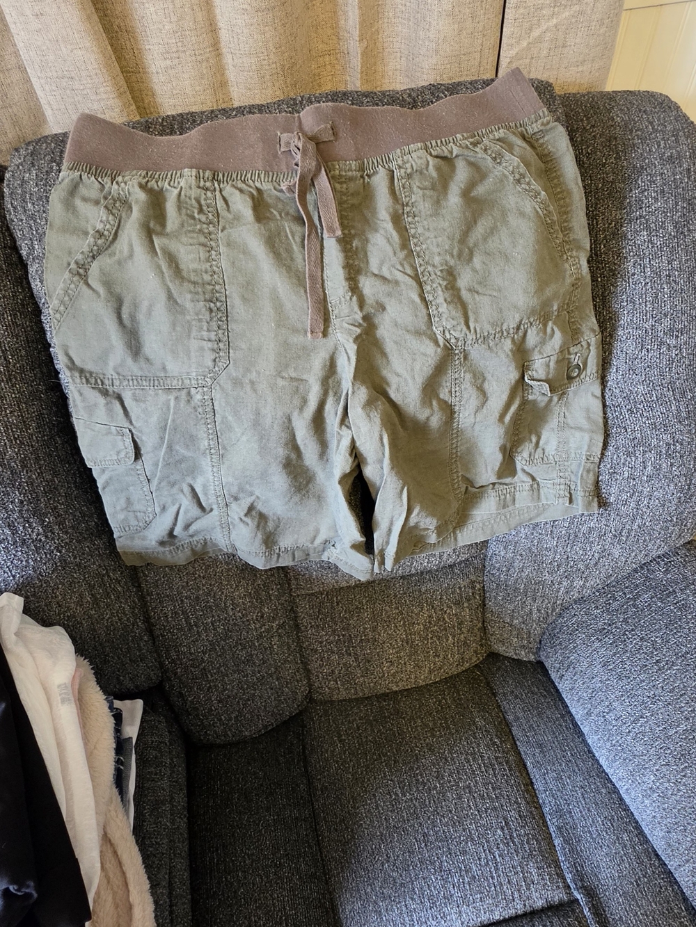 Faded Glory Olive Green Cargo Bermuda Shorts